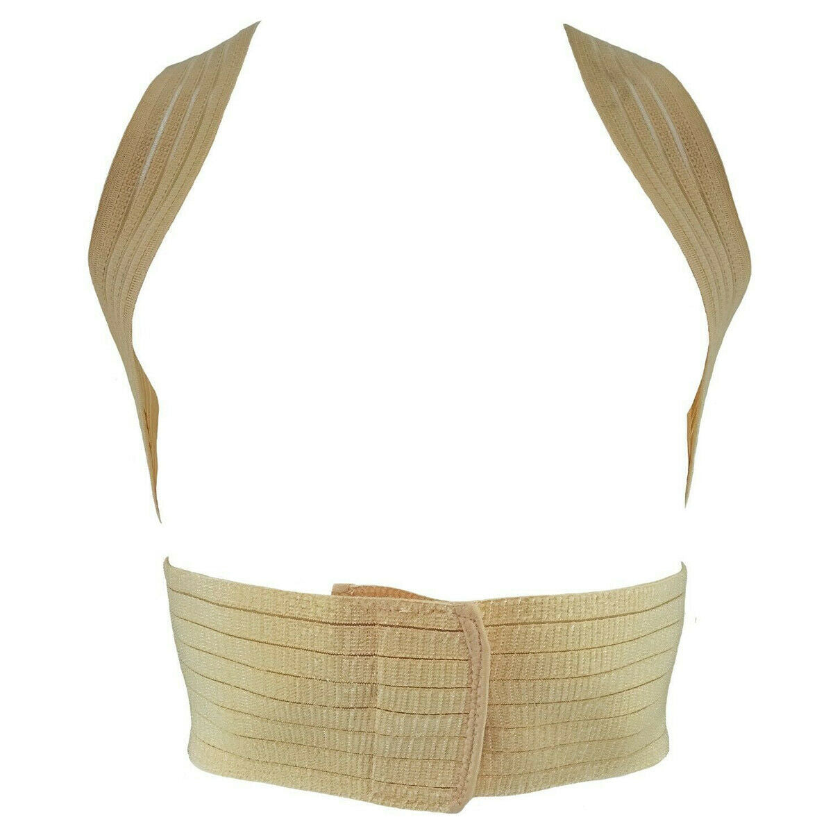 Fascia lombare elastica beige con fascia centrale e due tiranti laterali