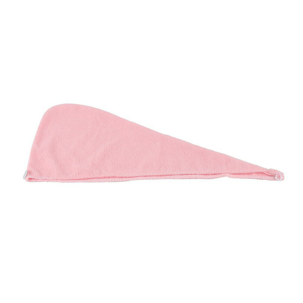 Asciugamano microfibra rosa piegato, forma triangolare.