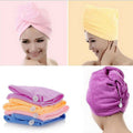 Set 5 asciugamani turbante microfibra: rosa, giallo e viola.