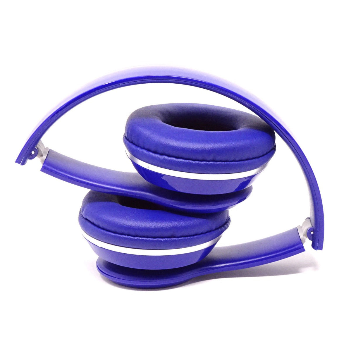 Cuffie dinamiche pieghevoli HZ-100 blu con archetto ripiegato e pad imbottiti