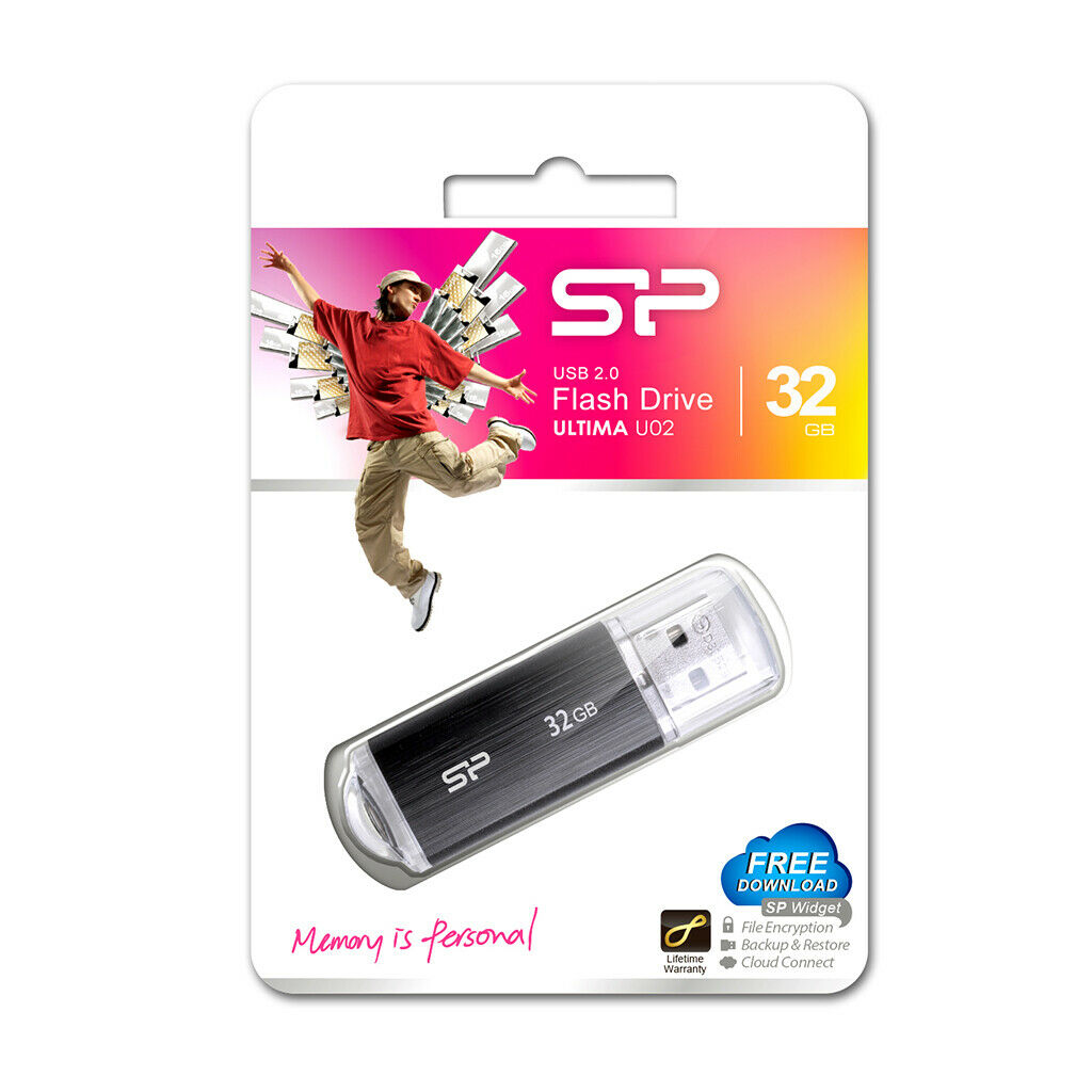 Confezione chiavetta USB SP Ultima U02, 32 GB, USB 2.0
