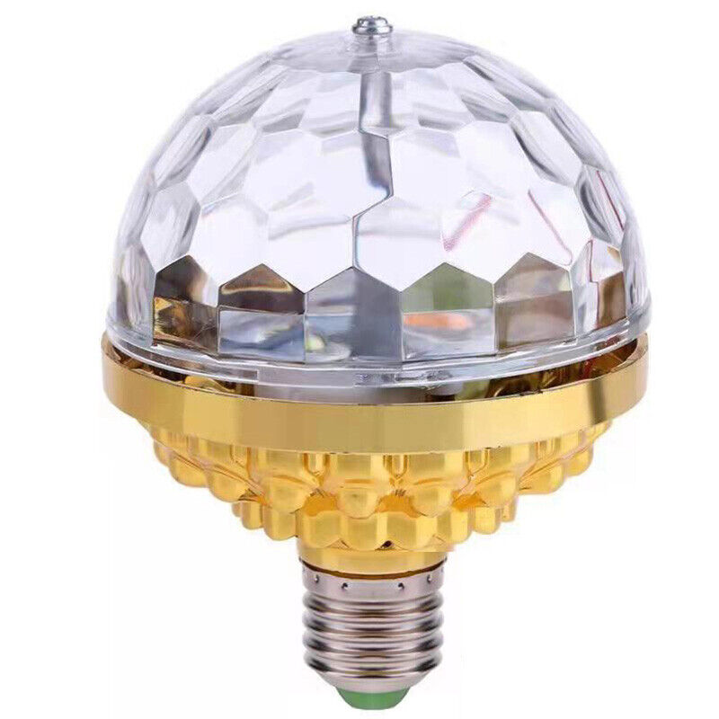 Lampadina LED a sfera magica trasparente, base oro, attacco filettato