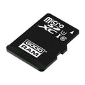 Scheda microSD nera con logo microSD e GOODRAM