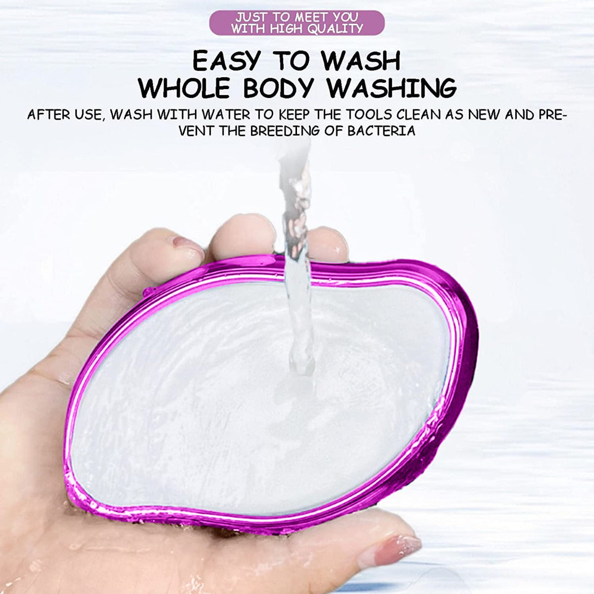 Depilatore portatile viola con getto d’acqua per il lavaggio