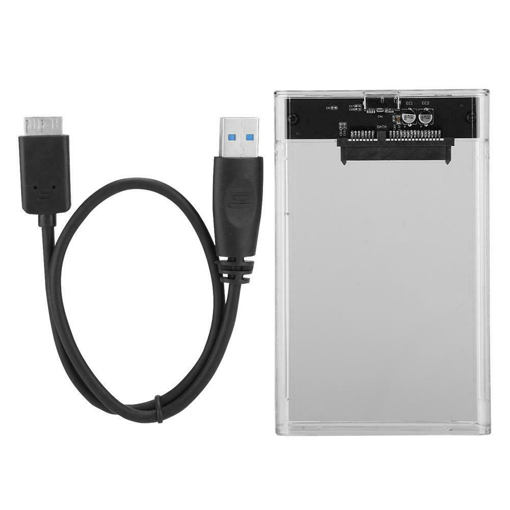 Custodia esterna 2,5 pollici trasparente con cavo USB e connettore