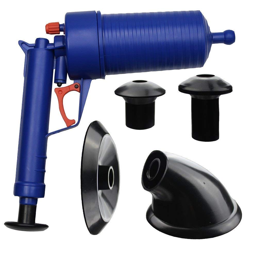 Sturalavandini ad aria compressa blu con 3 ventose nere in plastica