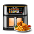 Friggitrice ad aria digitale 15 L in acciaio inox, con finestra e vassoio per pollo