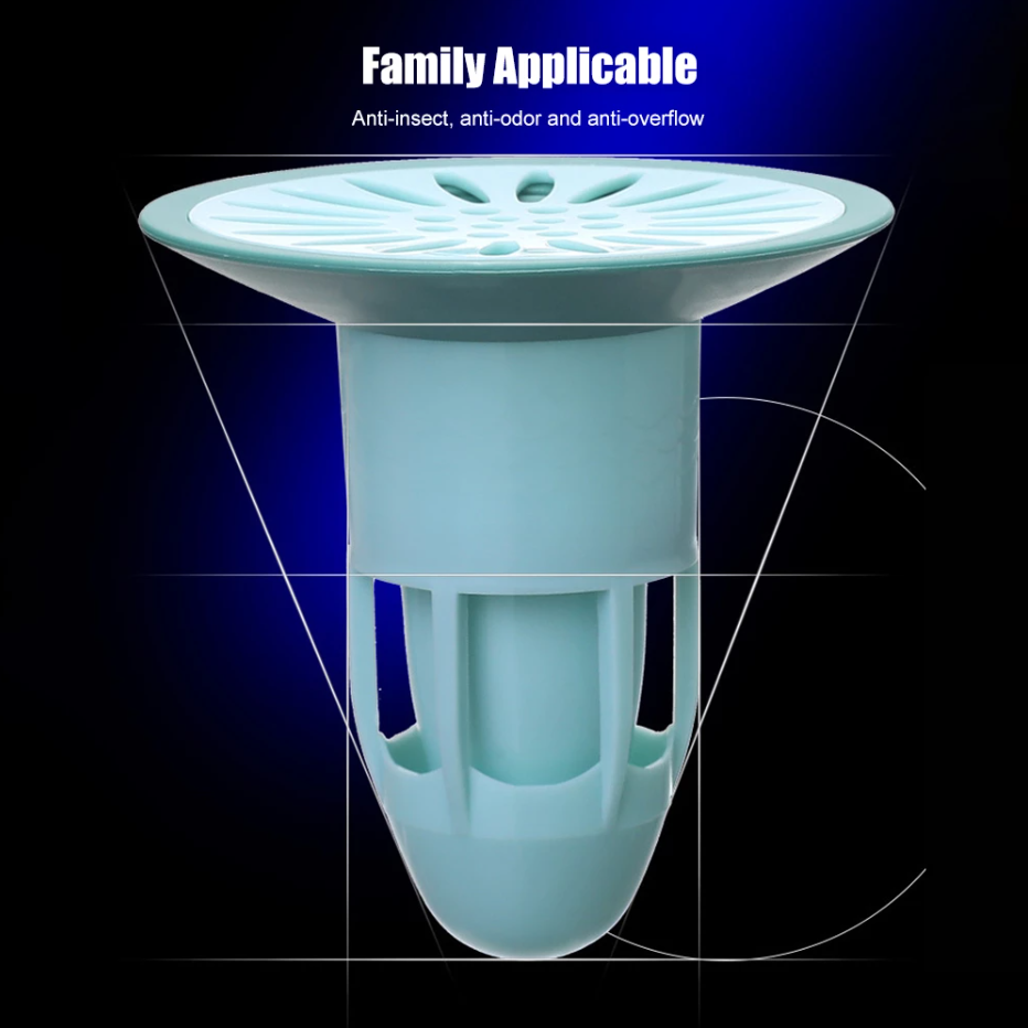 Filtro scarico a cono azzurro con griglia superiore forata