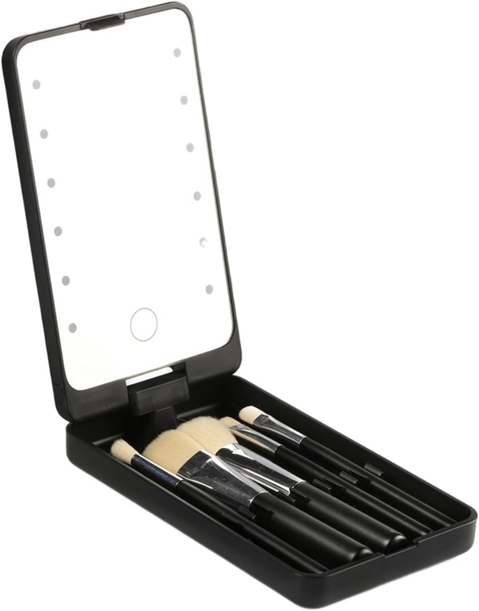 Specchio Portatile LED con Luce Regolabile e Pennelli - | Prendilo Subito