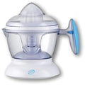 Spremiagrumi Daya in plastica bianca con contenitore trasparente e coperchio azzurro