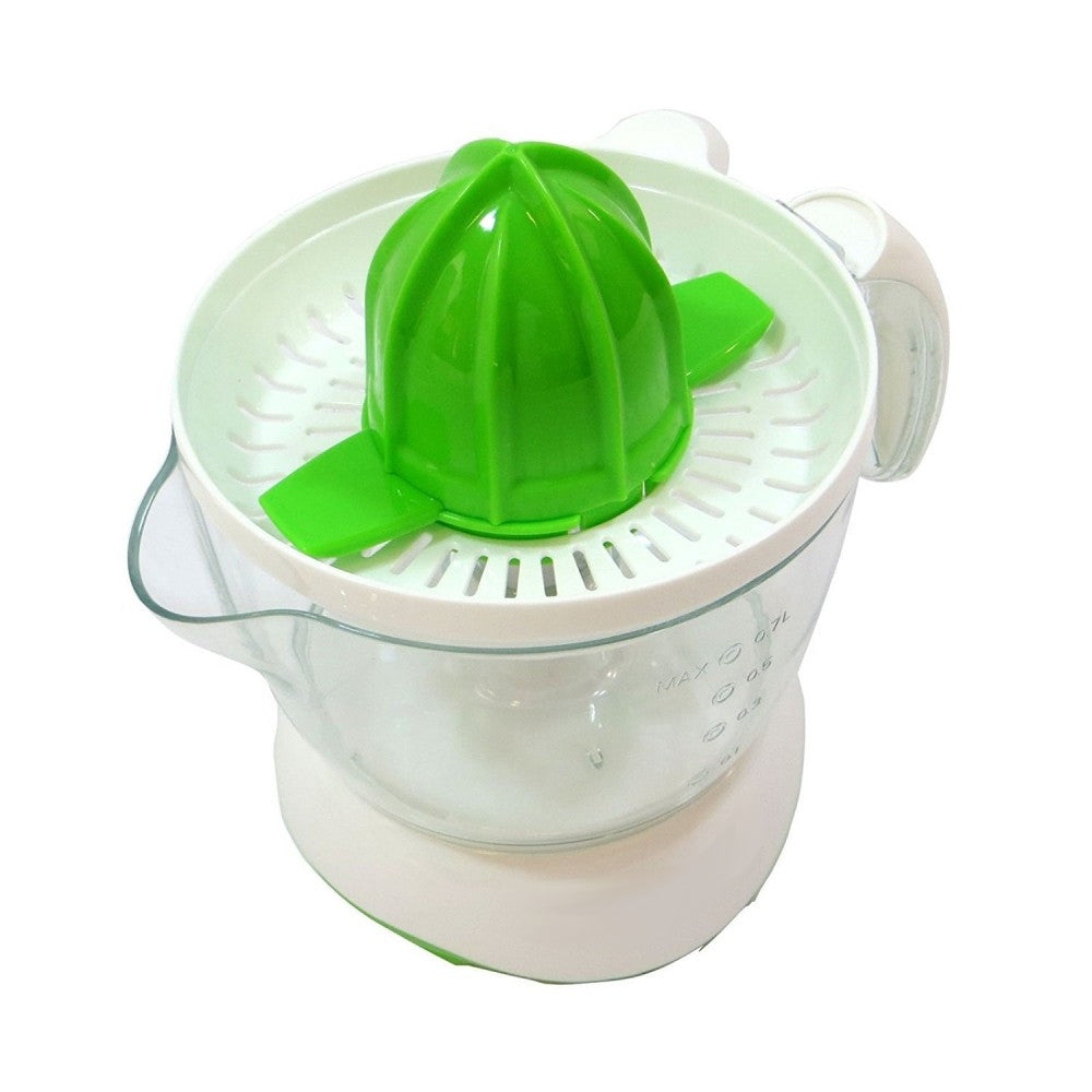 Spremiagrumi elettrico: cono verde con griglia nel contenitore trasparente