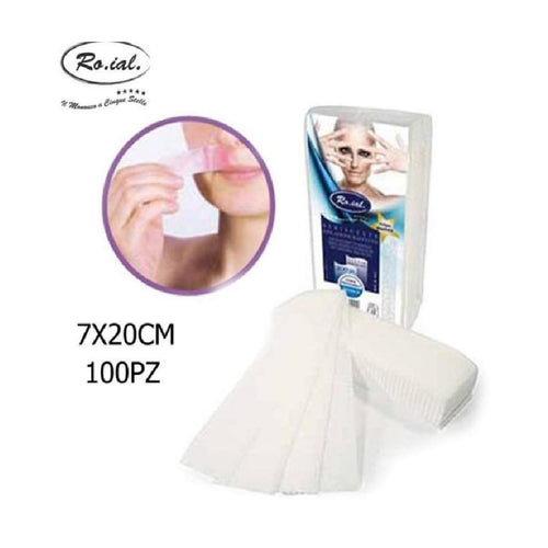 Strisce depilatorie TNT bianche 7x20 cm, 100 pezzi.