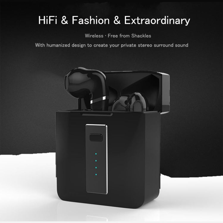 Auricolari bluetooth HX03 con custodia di ricarica nera e due auricolari