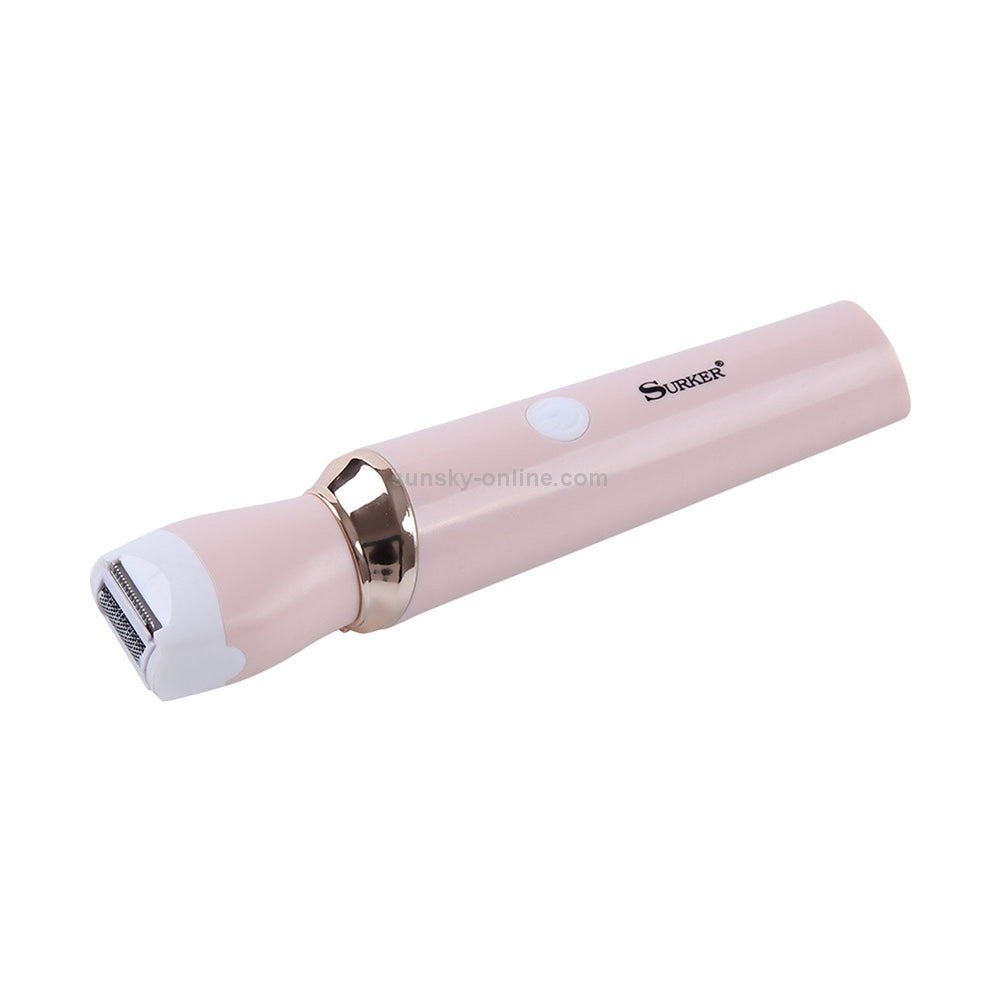 Rasoio per capelli Surker SK-219 rosa con testina bianca e anello metallico