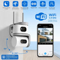 Telecamera WiFi Esterno 6MP Doppia Lente PTZ 355° Auto Tracking AI Visione Notturna a Colori Audio Bidirezionale IP67 - | Prendilo Subito
