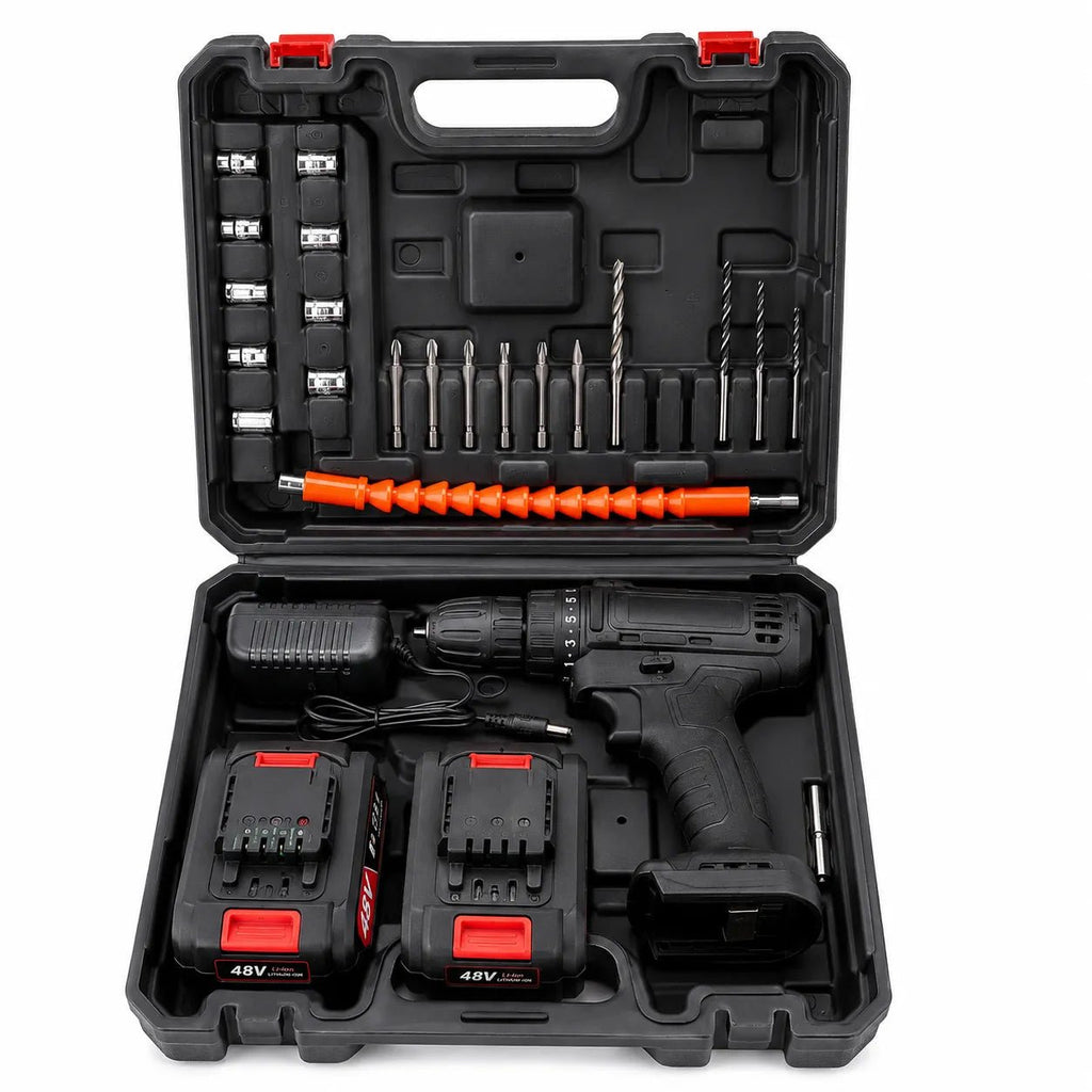 Trapano Avvitatore a Batteria 48V con Percussione – Kit Completo con 2 Batterie e Valigetta - | Prendilo Subito