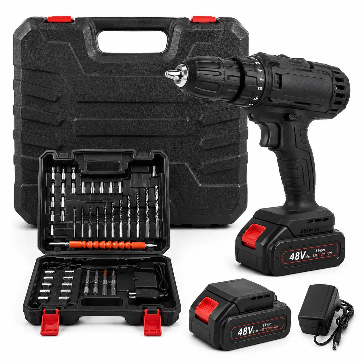 Trapano Avvitatore a Batteria 48V con Percussione – Kit Completo con 2 Batterie e Valigetta - | Prendilo Subito