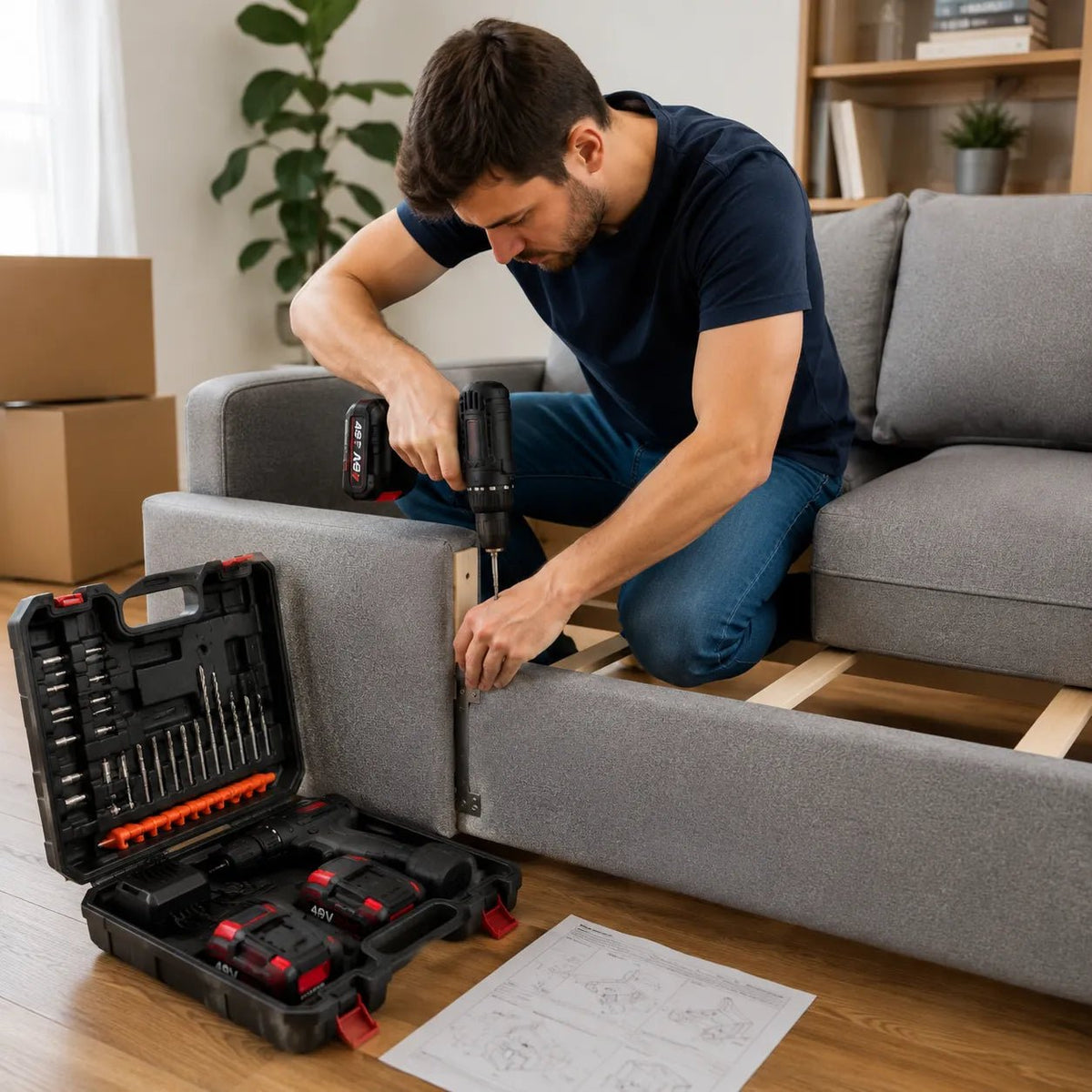 Trapano Avvitatore a Batteria 48V con Percussione – Kit Completo con 2 Batterie e Valigetta - | Prendilo Subito
