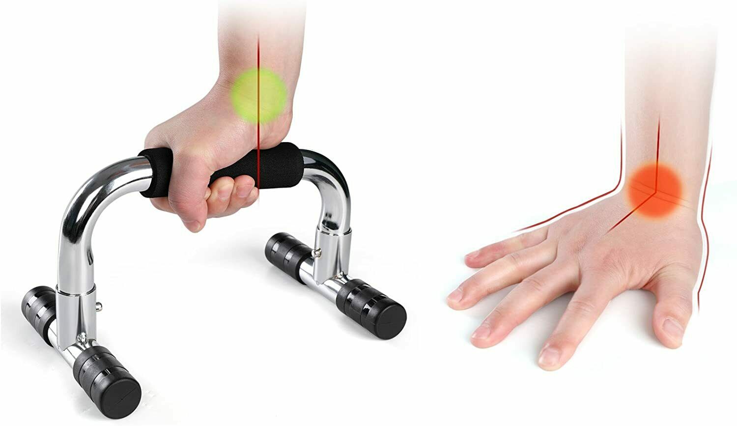 Maniglie per Flessioni Piegamenti sulle Braccia Push Up Bar in Acciaio Cromato