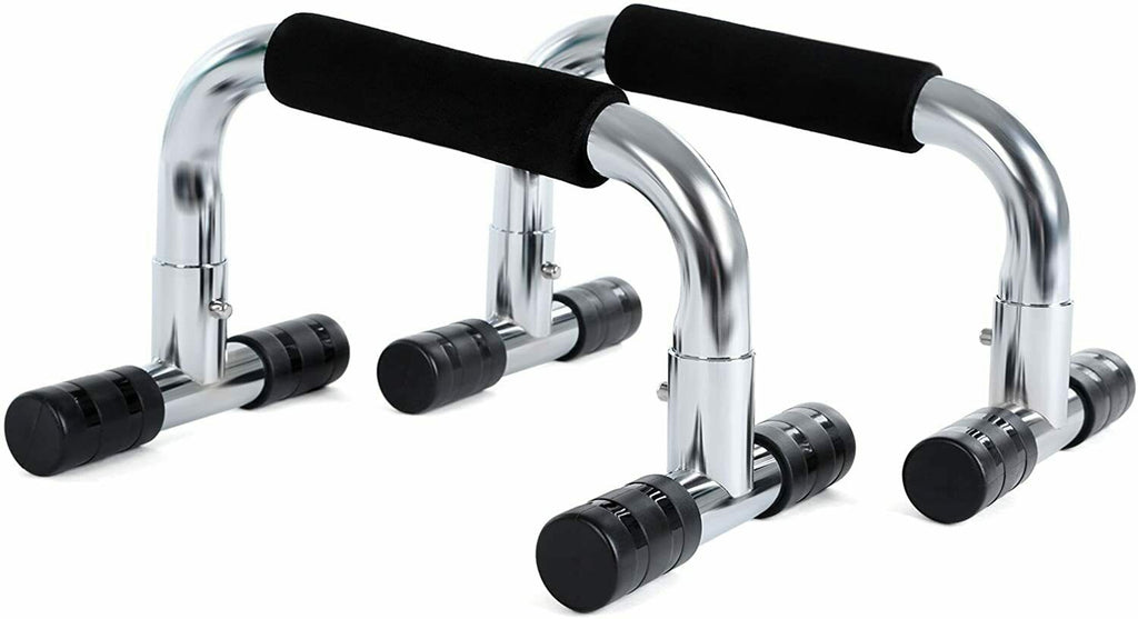 Maniglie per Flessioni Piegamenti sulle Braccia Push Up Bar in Acciaio Cromato