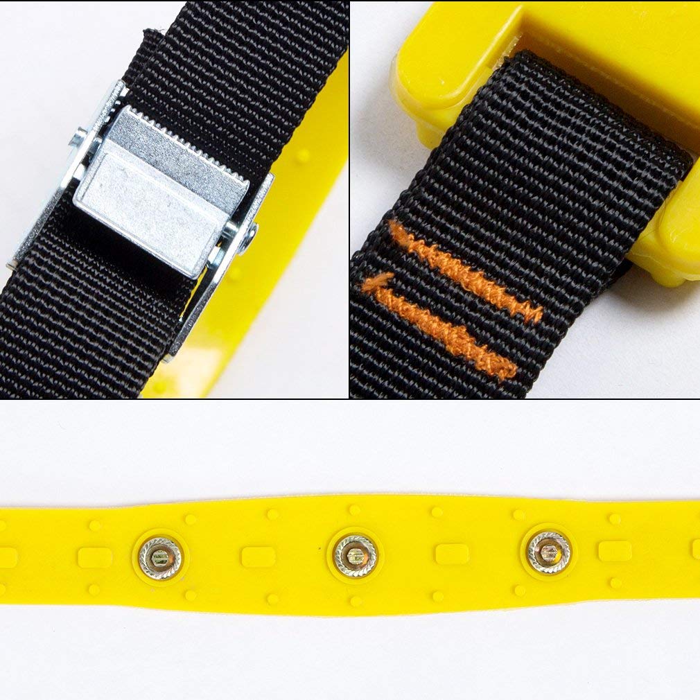 Fascia tessuta antiscivolo della catena da neve con inserti arancioni su base gialla