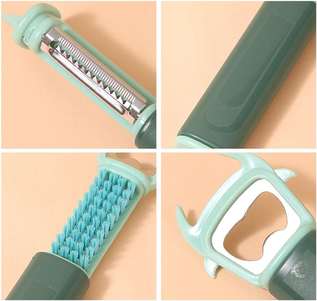 Set testine per attrezzo pelaverdure 7-in-1: lama, spazzola e grattugia