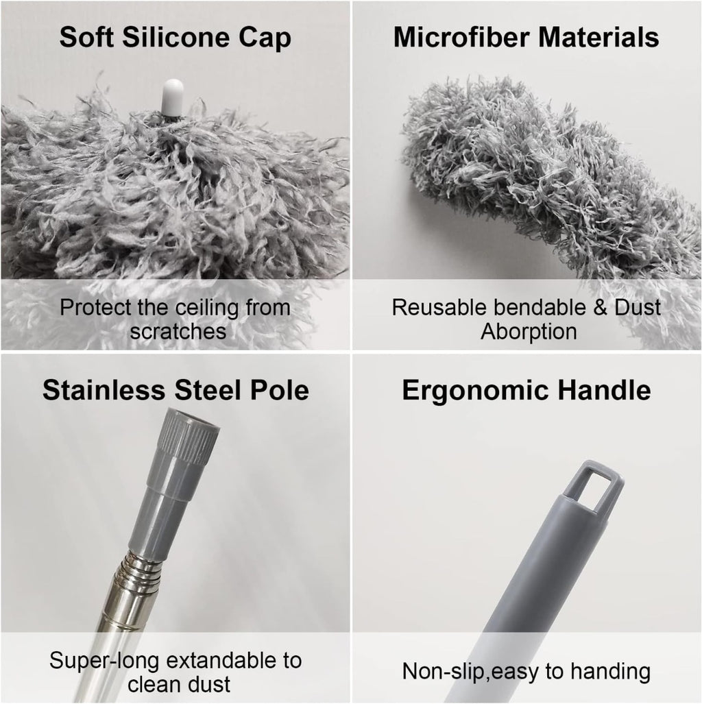 Tappo in silicone morbido e microfibra grigia per spolverare