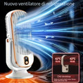 Ventilatore da tavolo senza pale bianco con finitura oro e pannello comandi frontale