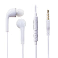 Auricolari bianchi con microfono, controllo e spina 3,5 mm sul cavo
