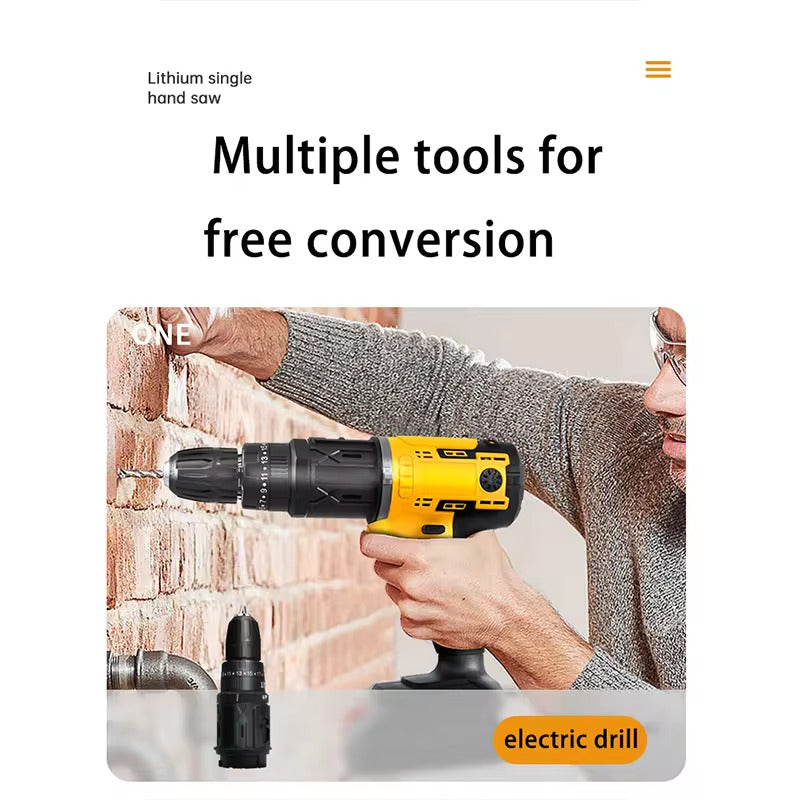 Kit trapano avvitatore elettrico mini giallo/nero con accessorio intercambiabile