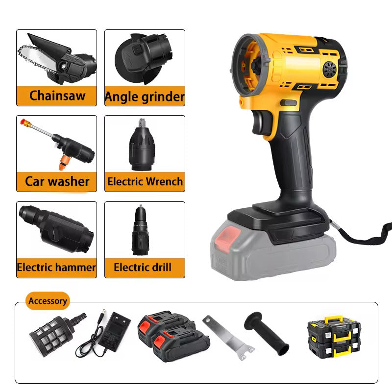 Kit 5 in 1 avvitatore mini: utensile giallo/nero con accessori in custodia