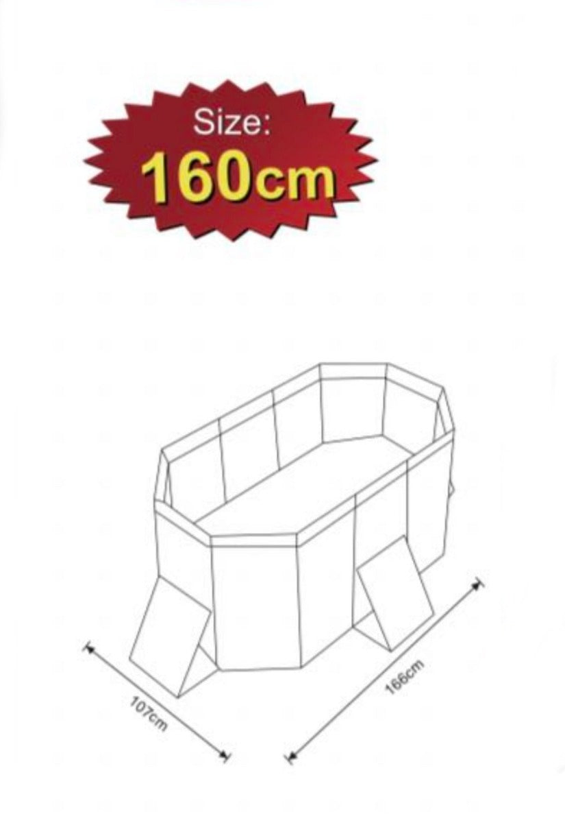 Struttura della piscina pieghevole rettangolare con dimensioni 107x166 cm
