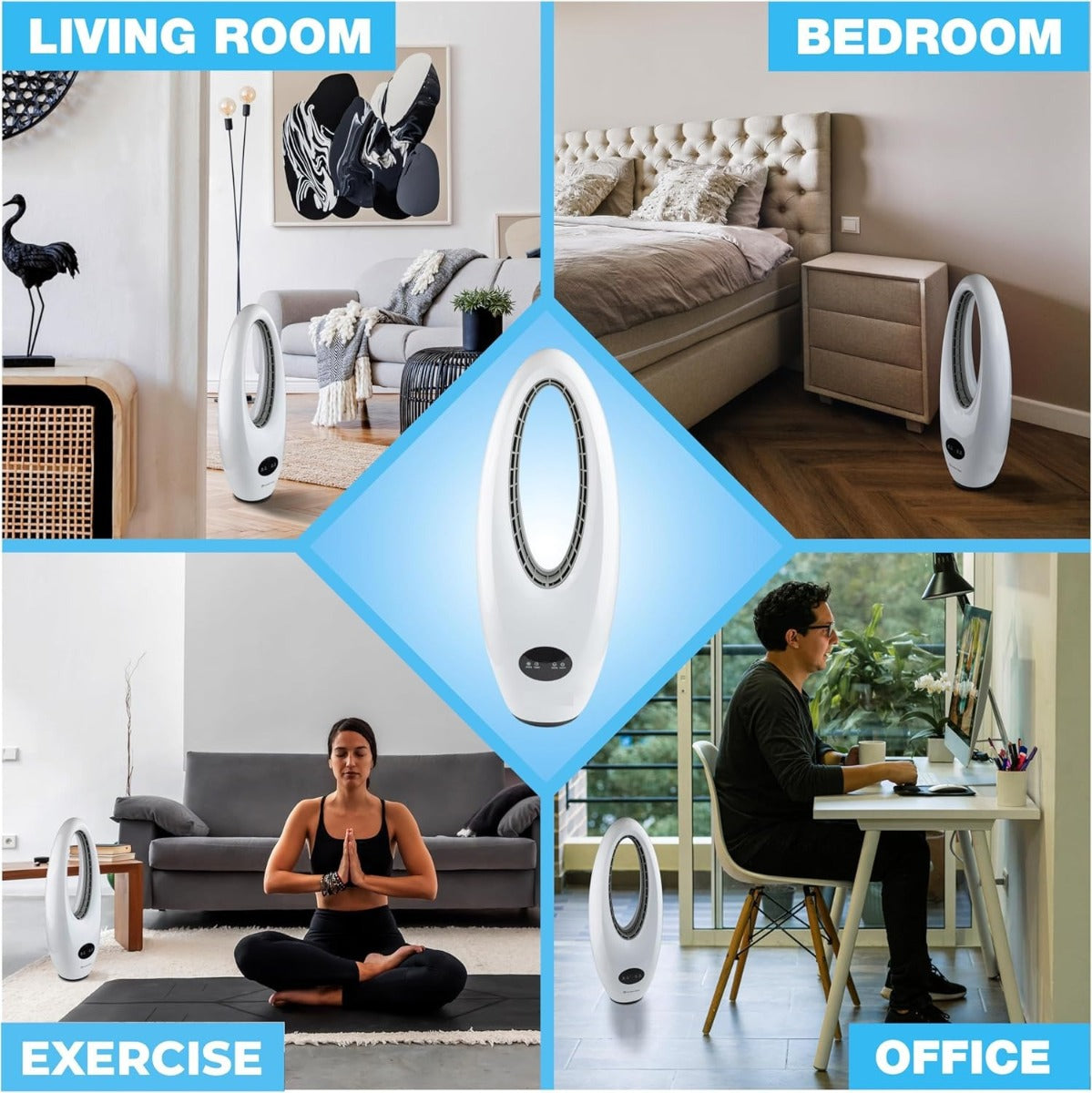 Ventilatore a Torre con Telecomando, Display Digitale, Timer e Oscillazione – 3 Velocità, 45W, 73 cm
