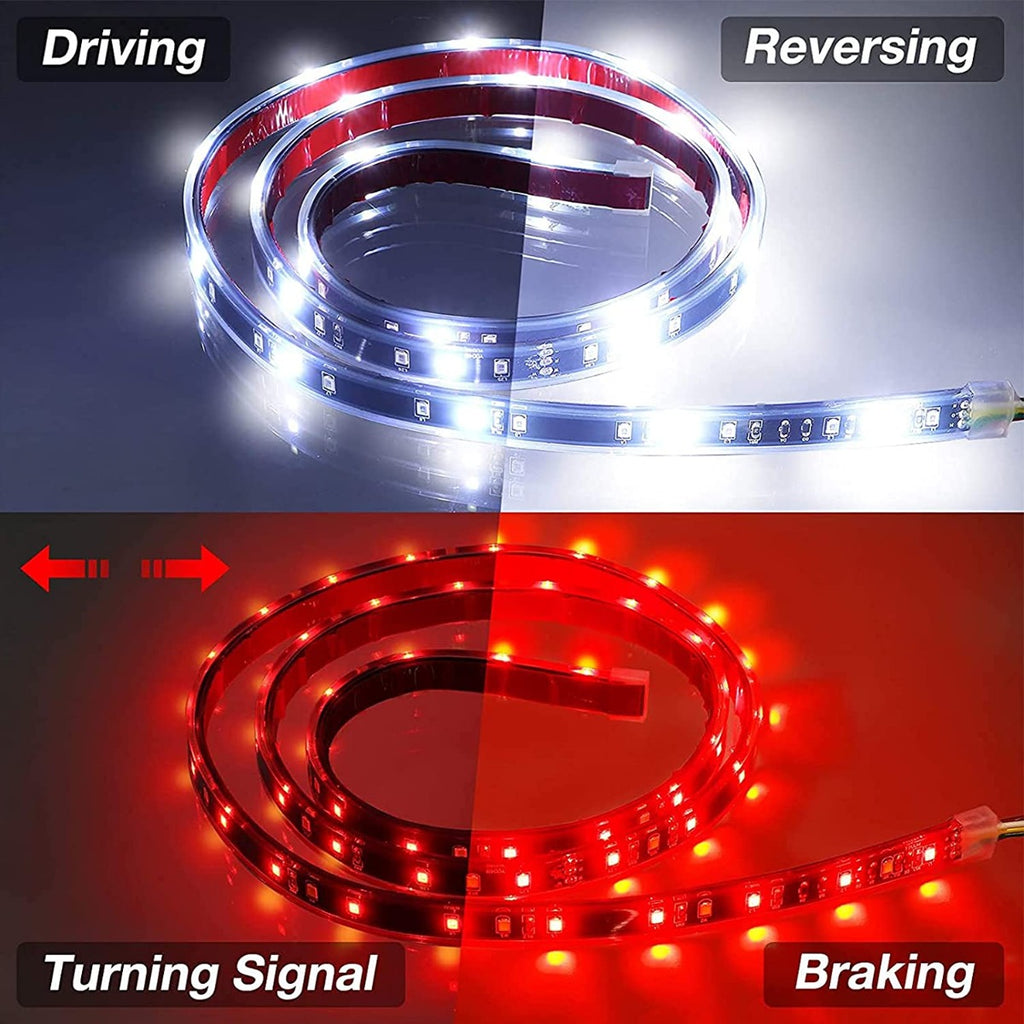 Striscia LED luminosa in modalità driving, reversing, turning e braking